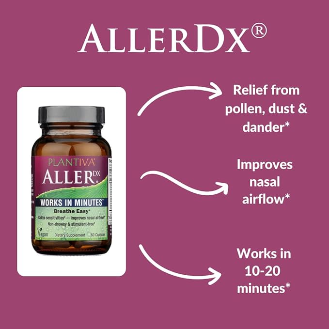 AllerDx Natural Herbal Seasonal Support Supplement 60 Capsules