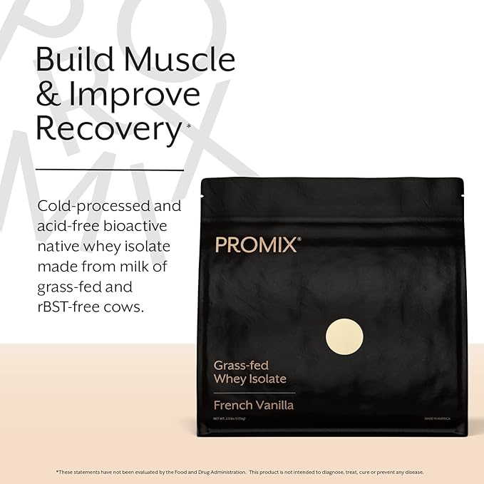 Promix Whey Protein Isolate Powder, Vanilla 2.5lb Bulk 100% All