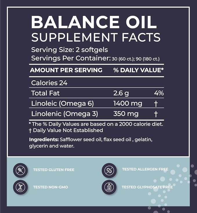 BodyBio Omega Oils 3 & 6 180 Softgel