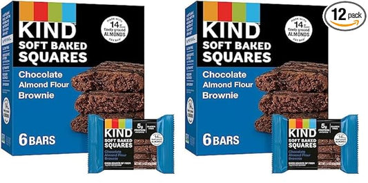 KIND Soft Baked Squares, Chocolate Almond Flour Brownie, 6 count (Pack of 2)