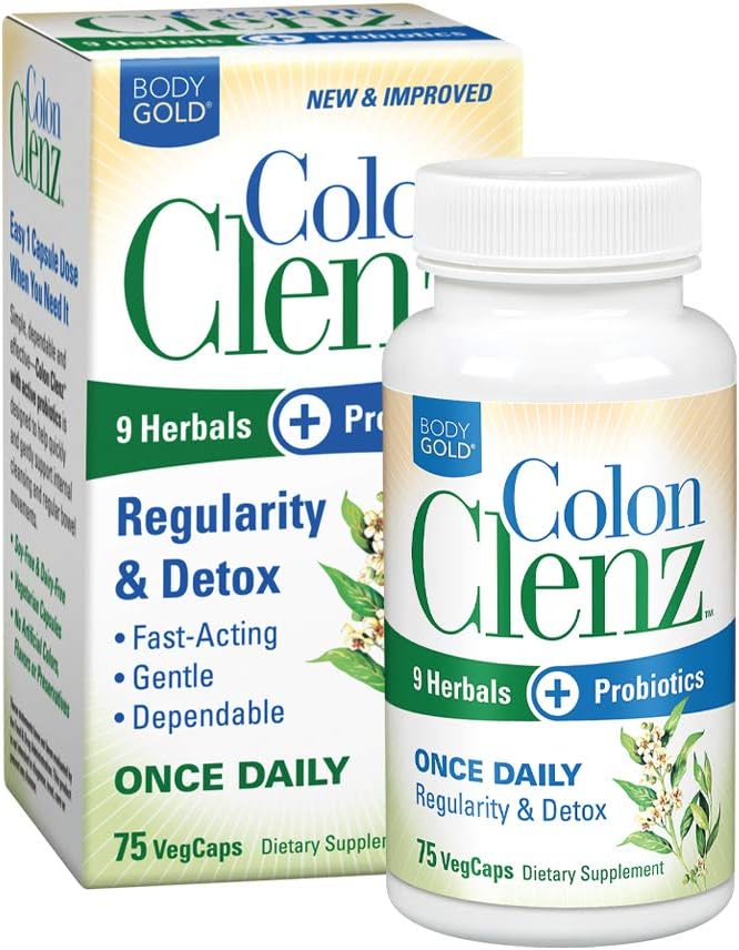 Body Gold Colon Clenz Regularity & 9 Herbs 75 CT