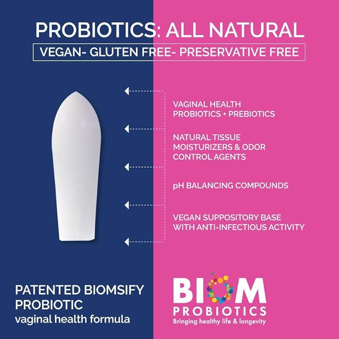 Biom Vaginal Probiotic Suppository: Natural Vaginal (30)