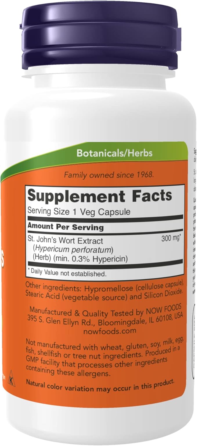 NOW Supplements, St. John's Wort (Hypericum 300 mg, 100 Veg