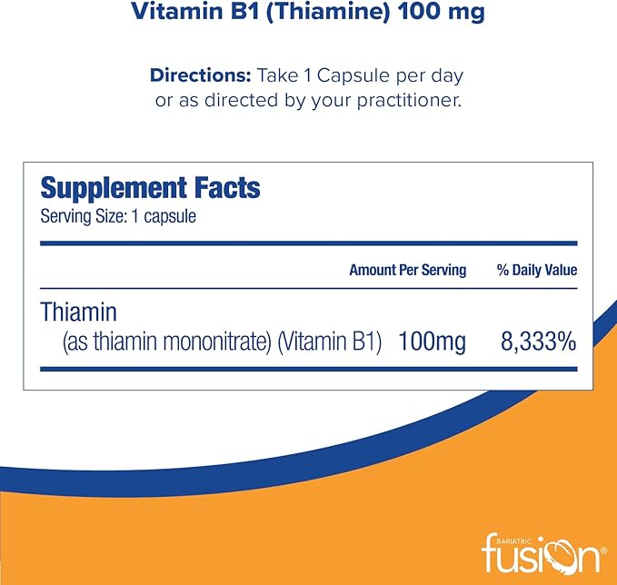 Bariatric Fusion Vitamin B1(Thiamine) for Bariatric 90 Count