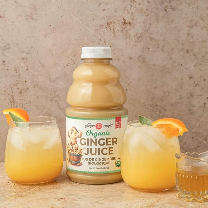 Organic Ginger Juice, 99% Pure Ginger Juice by The Ginger People – Original Flavor, Premium Quality Organic Ginger Juice, 32 Fl oz Bottles - Pack of 12