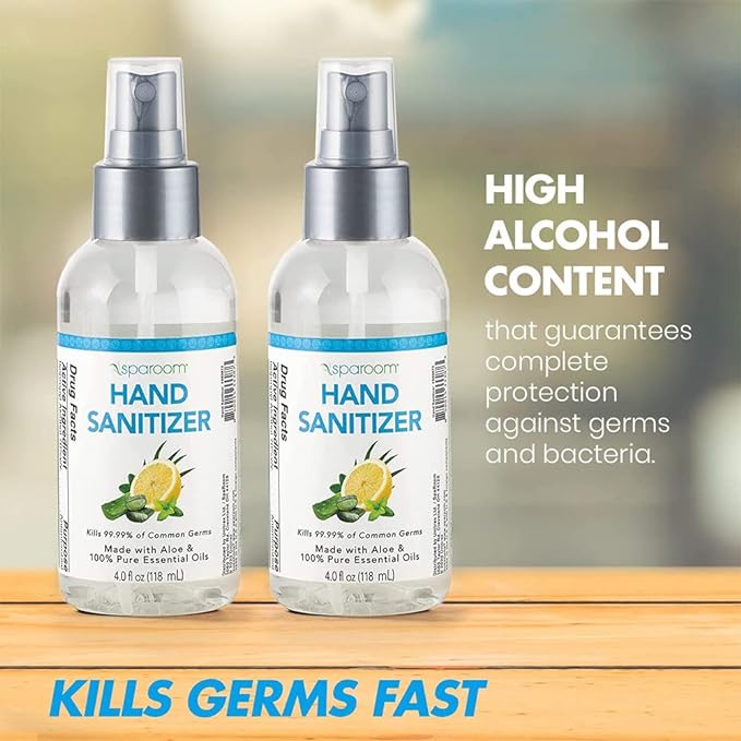 SpaRoom Hydrating Hand Sanitizer, 70% Alcohol 4 Fl 2-pack