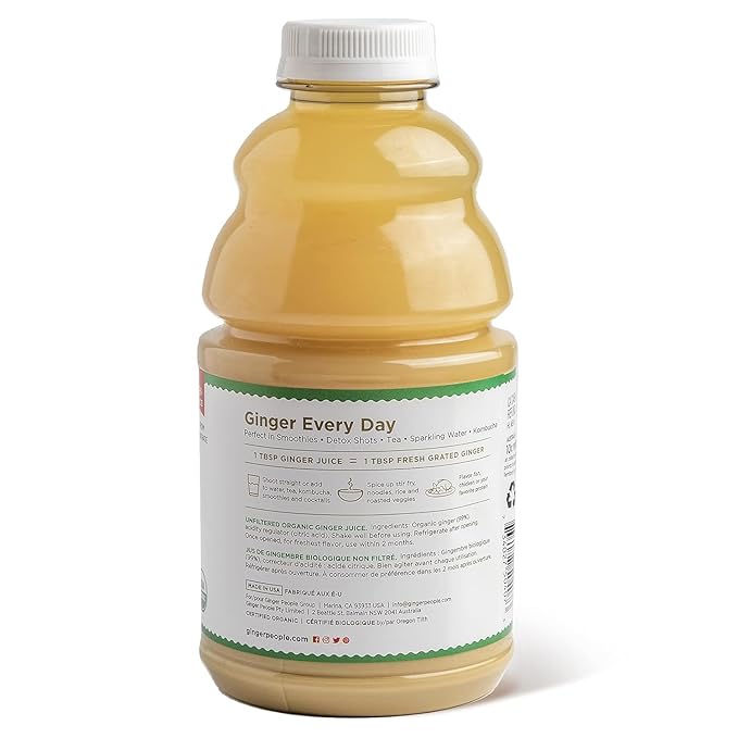 Organic Ginger Juice, 99% Pure Ginger Juice by The Ginger People – Original Flavor, Premium Quality Organic Ginger Juice, 32 Fl oz Bottles - Pack of 12