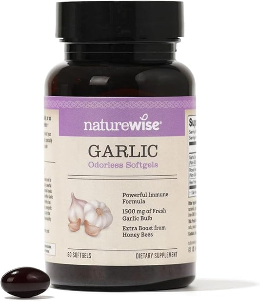 NatureWise Odorless Garlic Pills 1500 mg 60 Softgels [2-Month Supply]