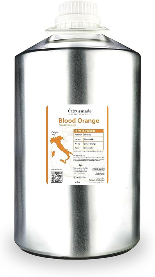 Blood Orange Essential Oil - Direct from Citrusmade in Sicily - Pure Essential Oil for Diffusers and Aromatherapy - Pure Cold-Pressed | 100% Pure Therapeutic Grade (25LBS)