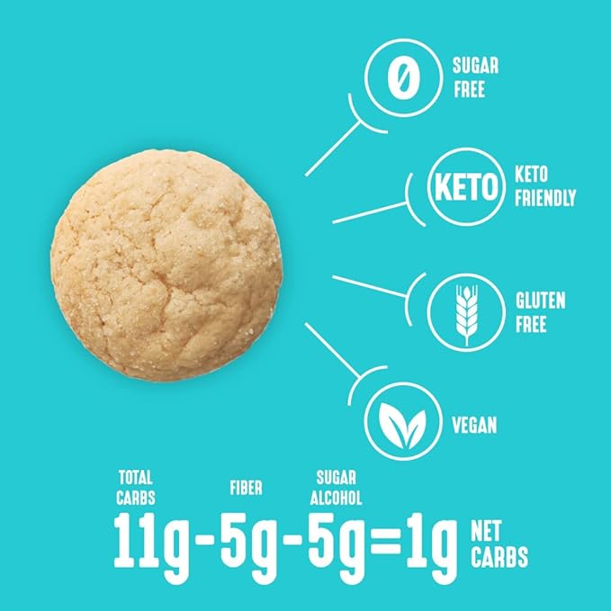 Lakanto Sugar Free Cookie Mix - Monk Fruit Sweetener, 1g Net Carb, Gluten Free, Dairy Free, Keto Diet Friendly, Delicious Snack, Almond Flour, Baking Mix (12 Servings)
