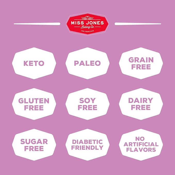 Miss Jones Baking Brownie Mix - Almond Flour, Gluten Free, Low Carb, No Sugar Added, Naturally Sweetened Desserts & Treats - Keto, Diabetic, Atkins, WW, Paleo Friendly (Pack of 2)