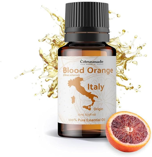 Blood Orange Essential Oil - Direct from Citrusmade in Sicily - Pure Essential Oil for Diffusers and Aromatherapy - Pure Cold-Pressed | 100% Pure Therapeutic Grade (15ml)