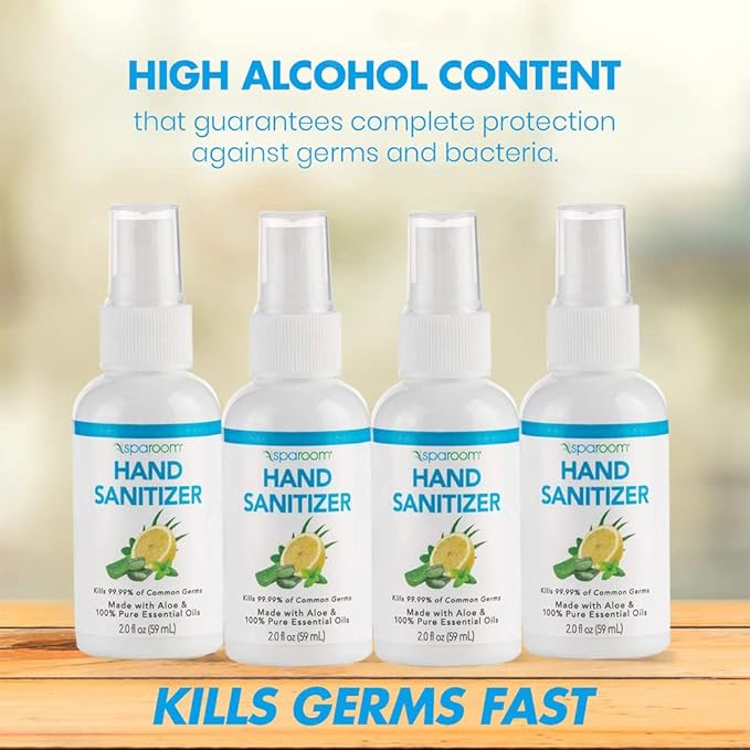 SpaRoom Hydrating Hand Sanitizer, 70% Alcohol 2 Fl 4-pack