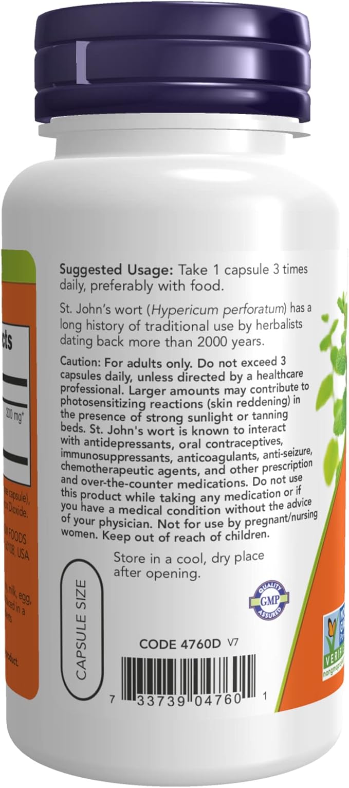 NOW Supplements, St. John's Wort (Hypericum 300 mg, 100 Veg
