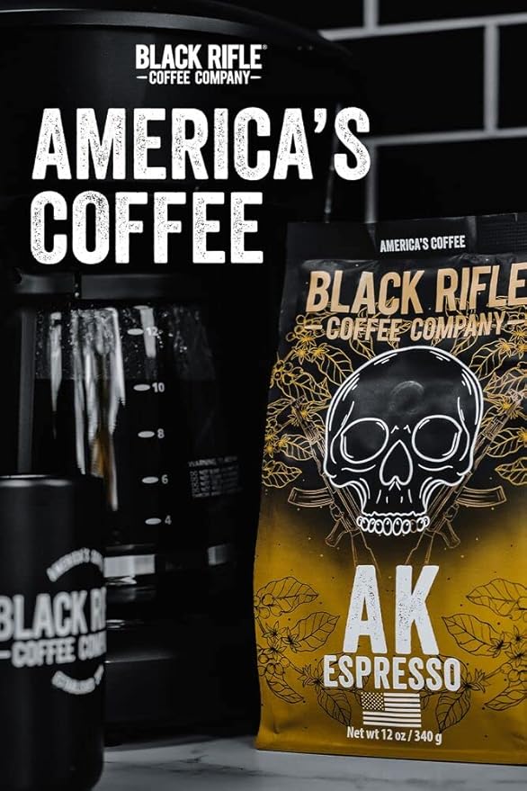 Black Rifle Coffee Company AK Espresso, Medium Roast Ground Coffee, 12 OZ Bag