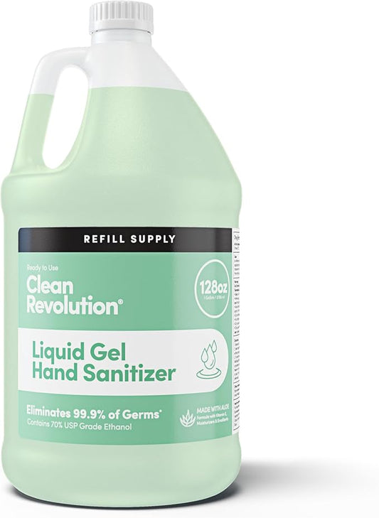 Clean Revolution Liquid Gel Hand Sanitizer, 128 Fl. 99.9% of 70% USP