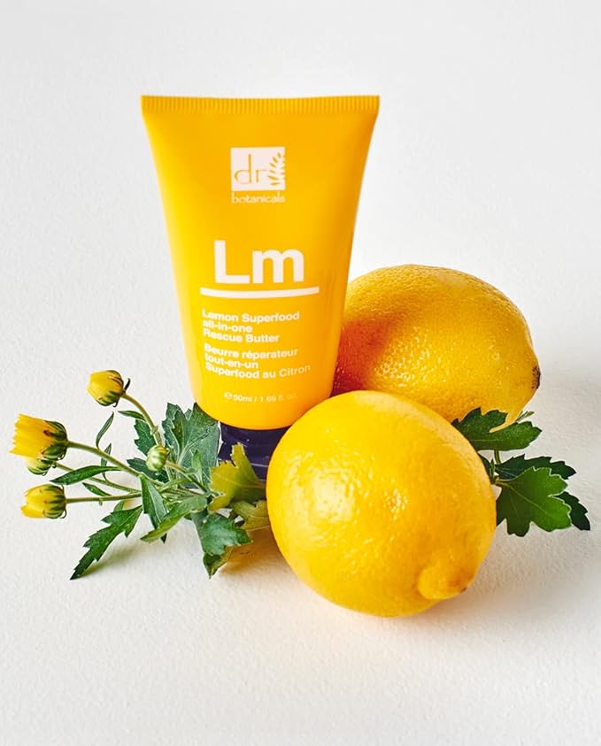 Dr. Botanicals Lemon Rescue Body Butter w/ Shea - Spa Quality Moisturizer - Dry Skin - Feet - Elbows - Knees - Coconut Lemongrass & Almond Oil - Penetrates Fast - Soft Supple & Radiant - 1.69oz - 5 Pack