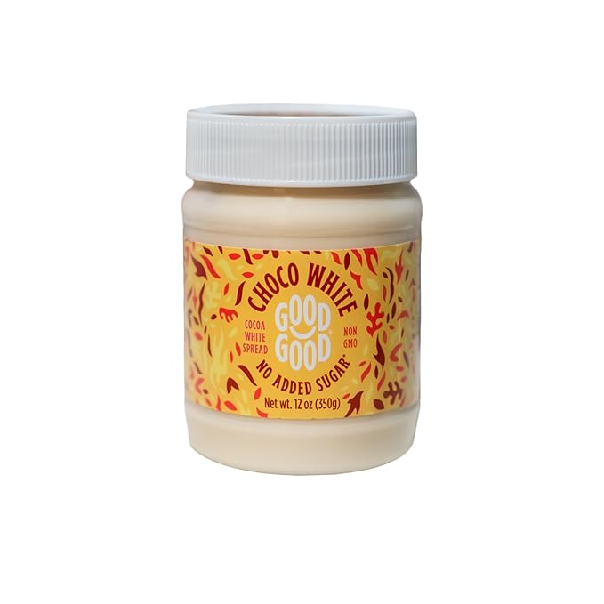GOOD GOOD No Added Sugar White Choco Spread - Chocolate Spread with Natural Sweeteners - Gluten Free - Vegetarian Friendly - 12oz / 350g (Pack of 1)