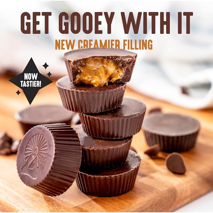 Lakanto Sugar Free Chocolate Peanut Butter Cups - Sweetened with Monk Fruit, On the Go, Gluten Free, Vegan, Keto Diet Friendly, 2g Net Carbs, Cocoa Butter, Nut Butter, Cacao (24 Cups - Pack of 1)
