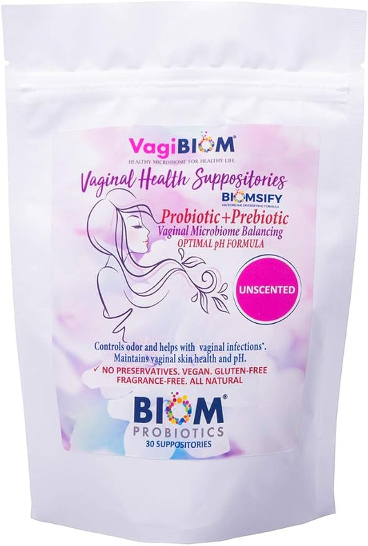 Biom Vaginal Probiotic Suppository: Natural Vaginal (30)