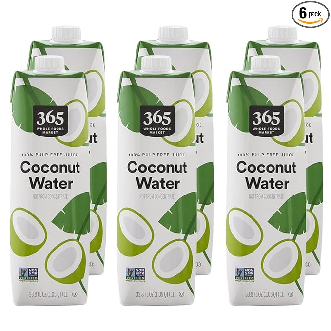 365 by Whole Foods Market, Coconut Water, 33.8 Fl Oz (Pack of 6)