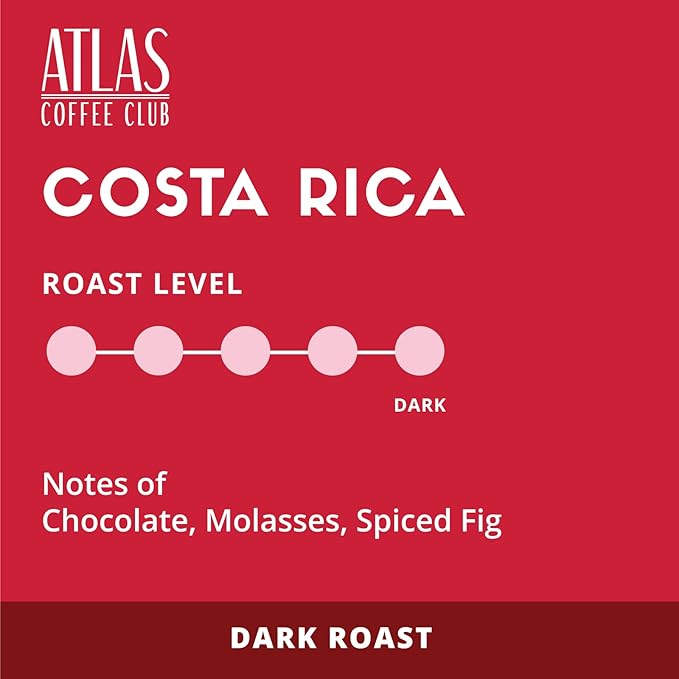 Atlas Coffee Club - Dark Roast Coffee Pods - Costa Rica, 100% Recyclable, Premium Single Origin Coffee 24 ct Box