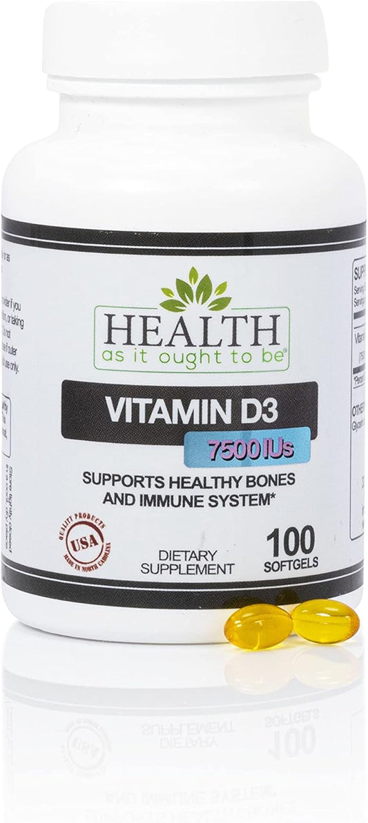 Health As It Ought To Be D|3 7500 7500 IUs 100 Softgels