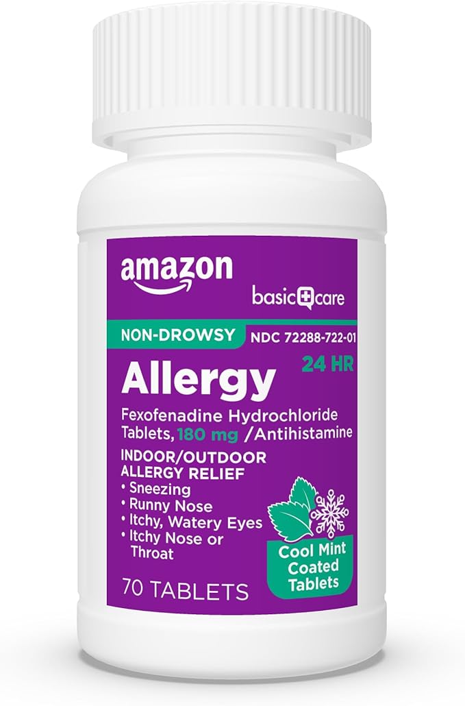 Amazon Basic Care Allergy Relief, 24 180 mg, 70 Count 2)