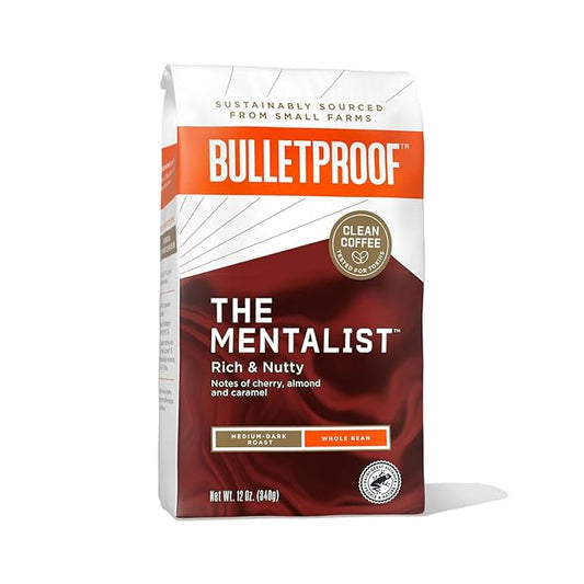 Bulletproof The Mentalist Medium-Dark Roast Whole Bean Coffee, 12 Ounces, 100% Arabica Coffee Sourced from Central and South America