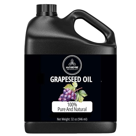 Naturevibe Botanicals Grapeseed Oil 32 Ounces | 100% Pure and Natural | Great for Skin Care and Hair Care