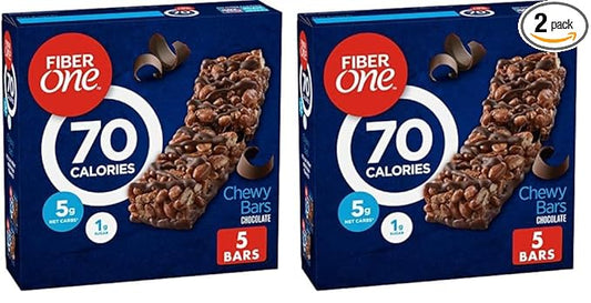 Fiber One 70 Calorie Chewy Snack Bars, Chocolate, 5 ct (Pack of 2)