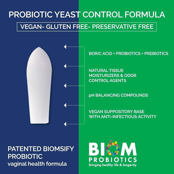 Biom Probiotics Prebiotics Boric acid Suppositories (10)