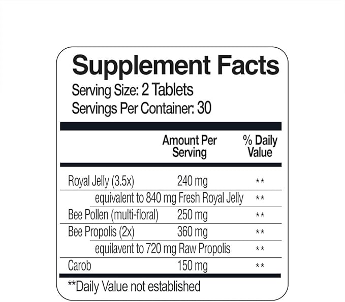 BEE and YOU Royal Jelly Tablet, 100% Natural 60ct