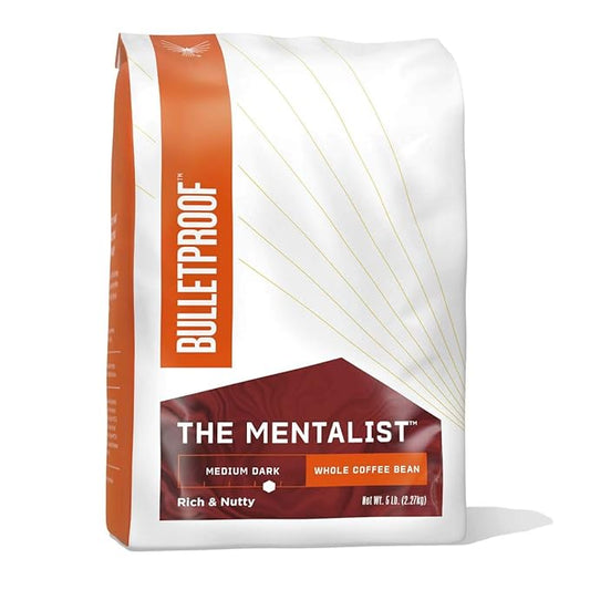 Bulletproof The Mentalist Medium-Dark Roast Whole Bean Coffee, 80 Ounces (bulk), 100% Arabica Coffee Sourced from Central and South America