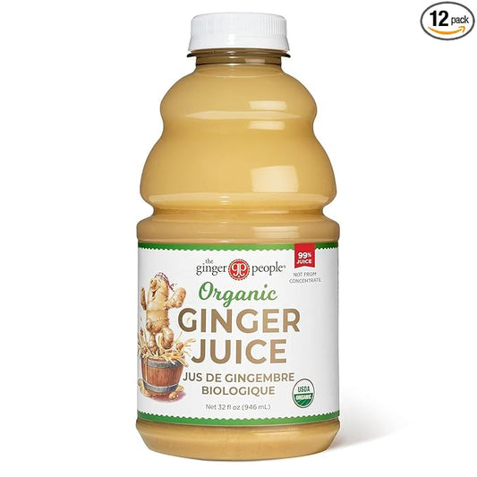 Organic Ginger Juice, 99% Pure Ginger Juice by The Ginger People – Original Flavor, Premium Quality Organic Ginger Juice, 32 Fl oz Bottles - Pack of 12