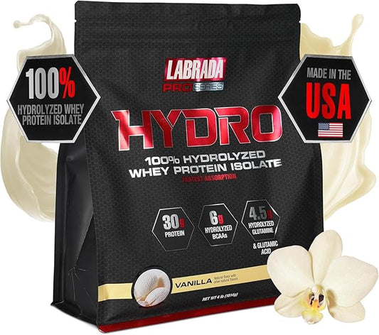 Labrada Hydro 100% Pure Hydrolyzed Whey 48 Servings 4lb (Vanilla)