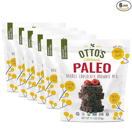 Otto's Naturals - Brownie Mix, Gluten, Grain, and Nut-Free Baking Mix, Made with Organic Cassava Flour, Certified Paleo and Non-GMO Verified, 11.1 Oz, 6-Pack