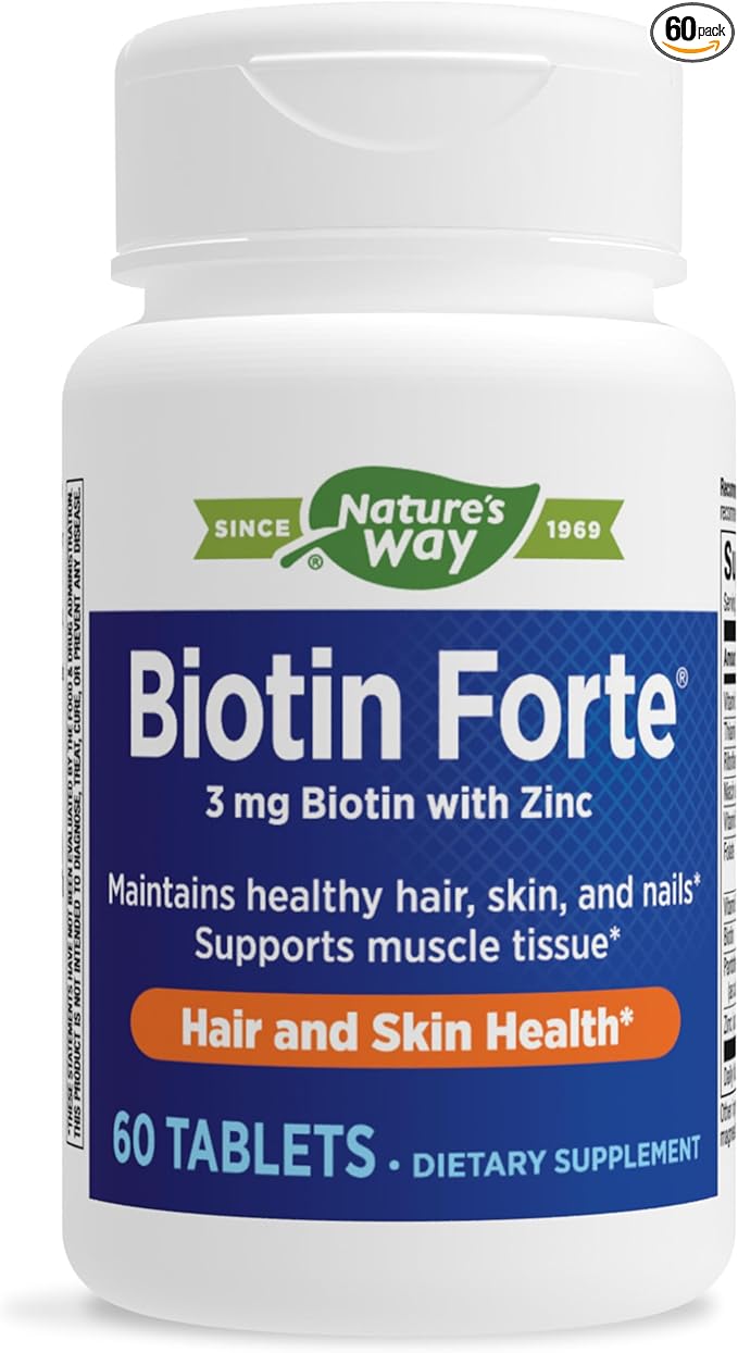 Nature's Way Biotin Forte with Zinc, 60 Tablets