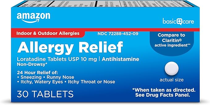 Amazon Basic Care Allergy Relief Loratadine 10 mg, 30 Count