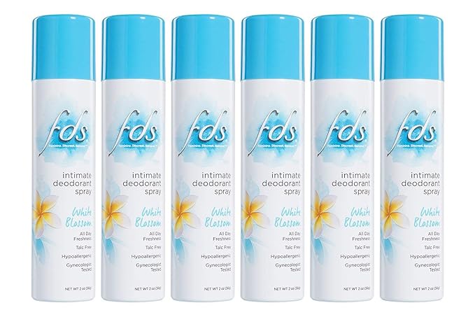FDS Hypoallergenic Intimate Deodorant Spray, White 2 Ounce (6-Pack)
