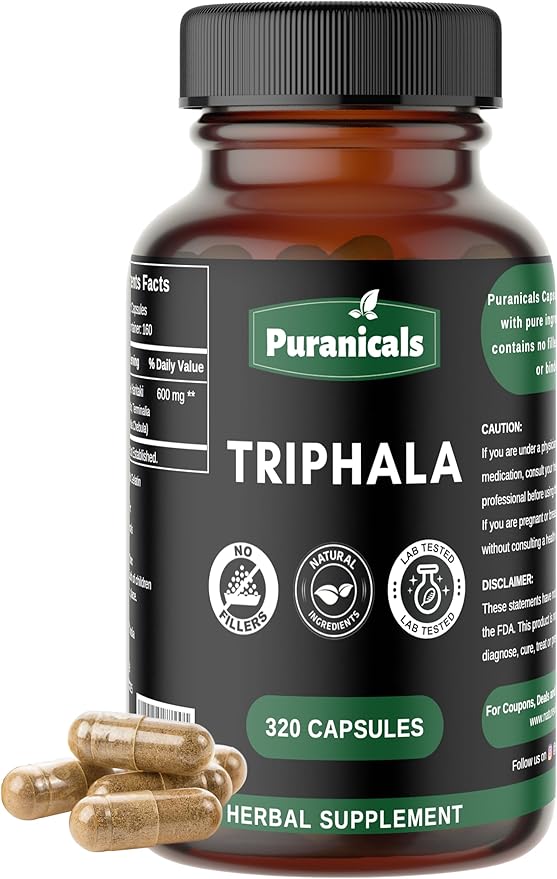 Triphala Premium 320 Capsules Non-GMO and 600 mg