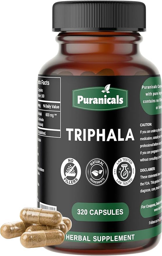 Triphala Premium 320 Capsules Non-GMO and 600 mg