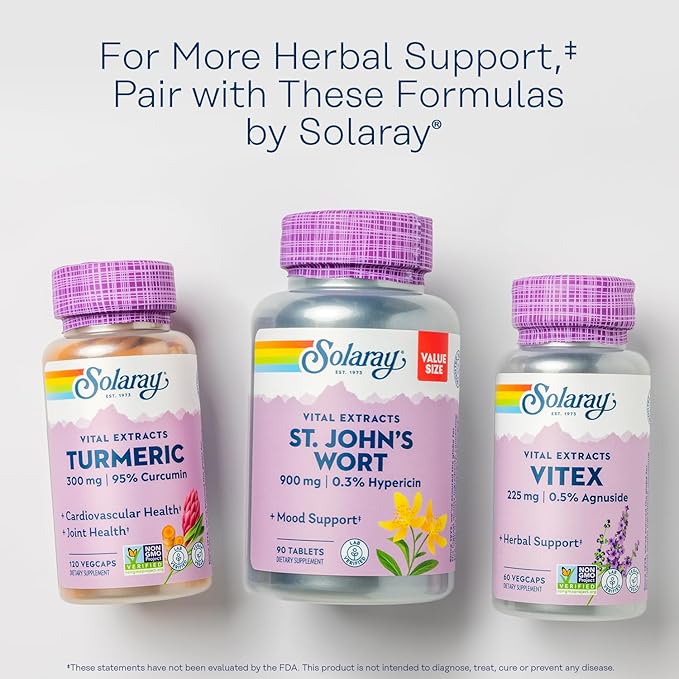 SOLARAY St. Johns Wort Aerial Extract 900mg | 0.3% Hypericin 90 Servings 90 Tablets