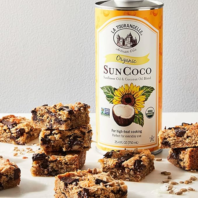 La Tourangelle, Organic Sun Coco Oil, Unique Blend of Organic High-Oleic Sunflower Oil and Organic Refined Coconut Oil, Heat Heat Cooking and DIY Beauty, 25.4 fl oz