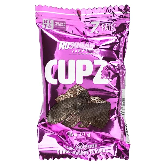 No Sugar Keto Cups, Dark Chocolate Fudge Brownie, 30 Cups - Diabetic safe treat, Low Net Carb (1g), Sugar Free (0g) Keto Fat Bomb Snacks with 7g Healthy Fat - Gluten Free, All Natural, Non-GMO