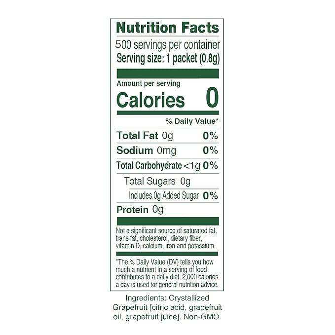 TRUE GRAPEFRUIT Water Enhancer/ Flavor Packets Made with Real Grapefruit, Bulk Pack | Zero Calorie Unsweetened |For Bottled Water & Recipes | 500 count (Pack of 1)