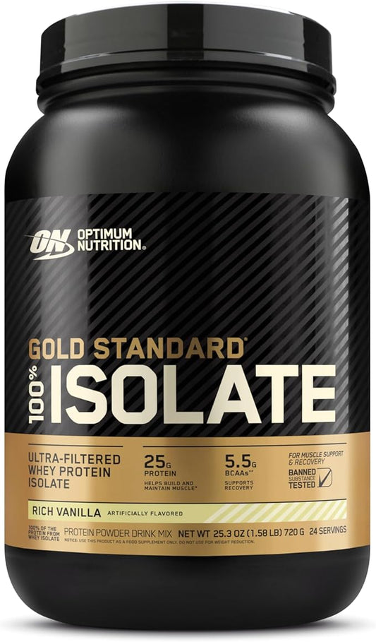 Optimum Nutrition Gold Standard 100% Isolate, 1.58 Pounds, 24 Servings