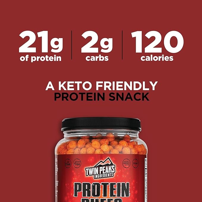 Twin Peaks Low Carb, Keto Friendly Protein Puffs, Mesquite Barbecue (300g, 21g Protein, 2g Carbs)