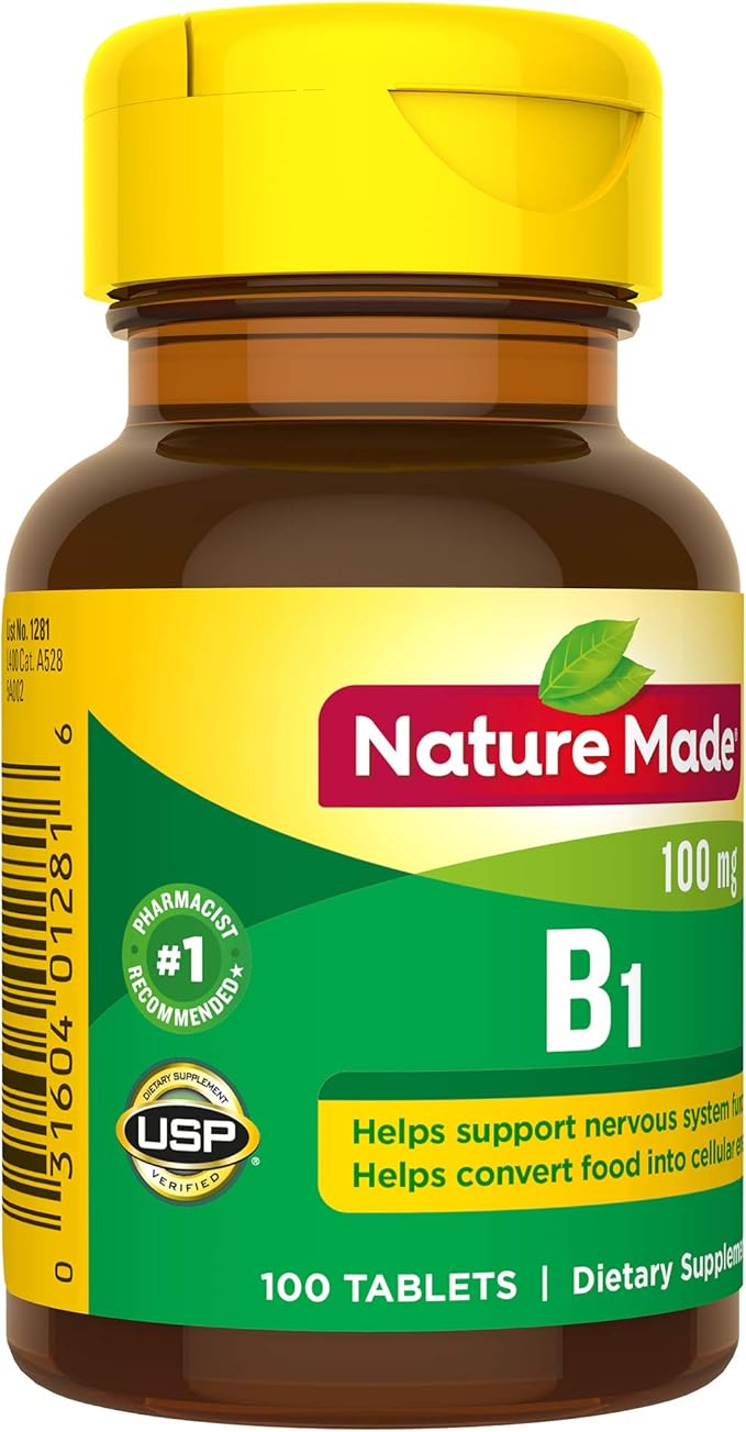 Nature Made Vitamin B1 100 mg, 100 Tablets, 100 Day