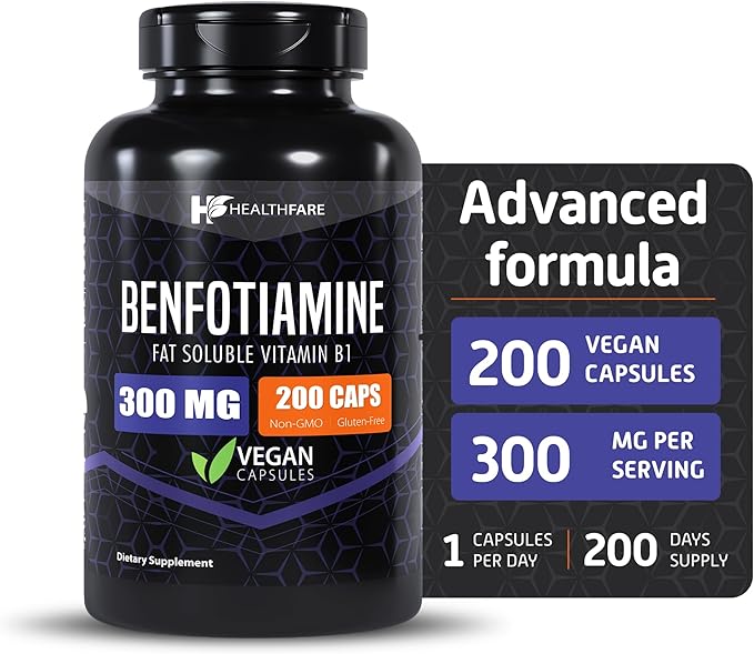 Benfotiamine 300mg | 200 Capsules | B1 | (2-Pack)